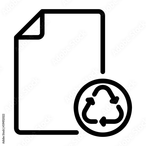 recycled paper line icon