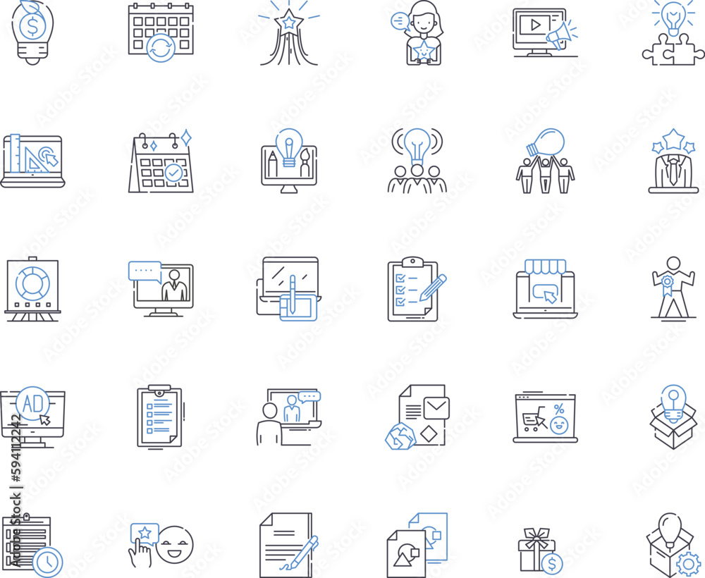 Promotional technique line icons collection. Branding, Advertising, Publicity, Sales, Merchandising, Couponing, Sponsorship vector and linear illustration. Sampling,Incentives,Sweepstakes outline Promotional technique line icons collection. Branding, Advertising, Publicity, Sales, Merchandising, Couponing, Sponsorship vector and linear illustration. Sampling,Incentives,Sweepstakes outline