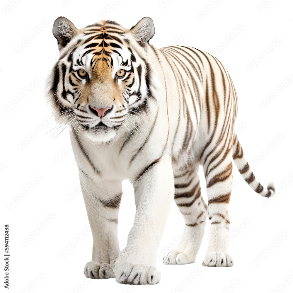 Tiger isolated on white background. Transparent use for T shirt screen, fabric , print, cover, banner and invitation. Generative ai.