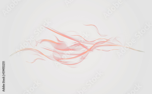 Red, color and digital drawing on transparent background for sketch, design and colourful streak on png texture. Glowing abstract, creative art deco and isolated lines for motion, exposure and effect © A. Frank/peopleimages.com