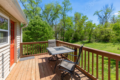 outdoor entertaining space on porch or deck