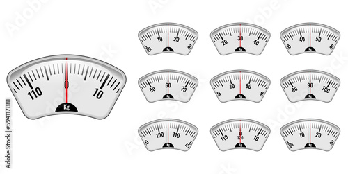 Obraz na płótnie realistic bathroom scale for weighing machine isolated - 