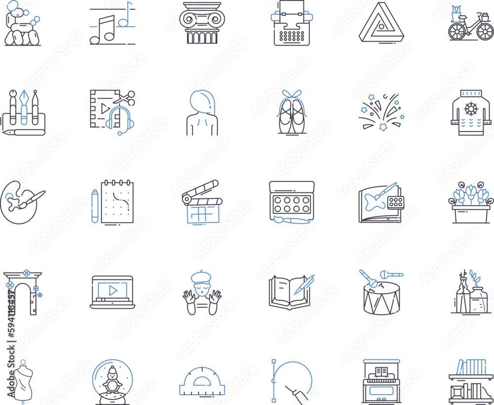 Ideation technique line icons collection. Brainstorming, Creativity, Imagination, Innovation, Incubation, Insight, Inspiration vector and linear illustration. Intuition,Ideation,Breakthrough outline