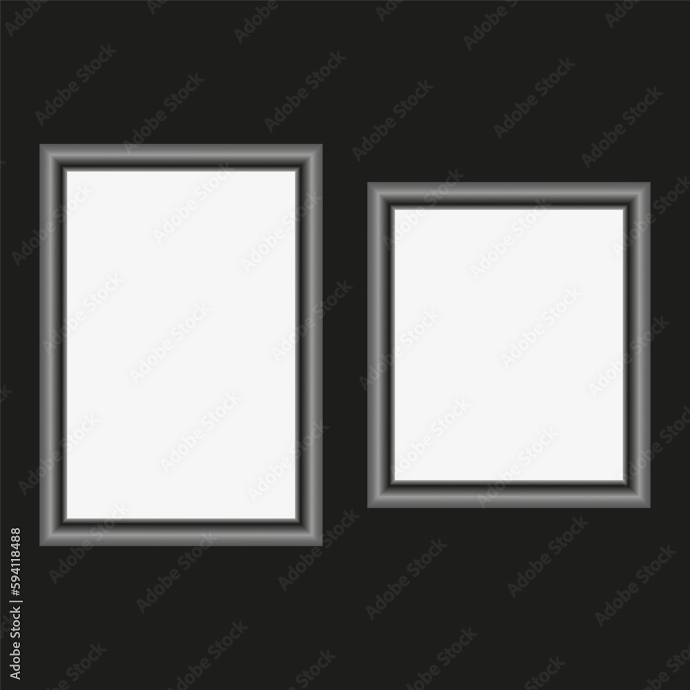 white frames black background. Gallery banner. Vector illustration. white frames black background. Gallery banner. Vector illustration.