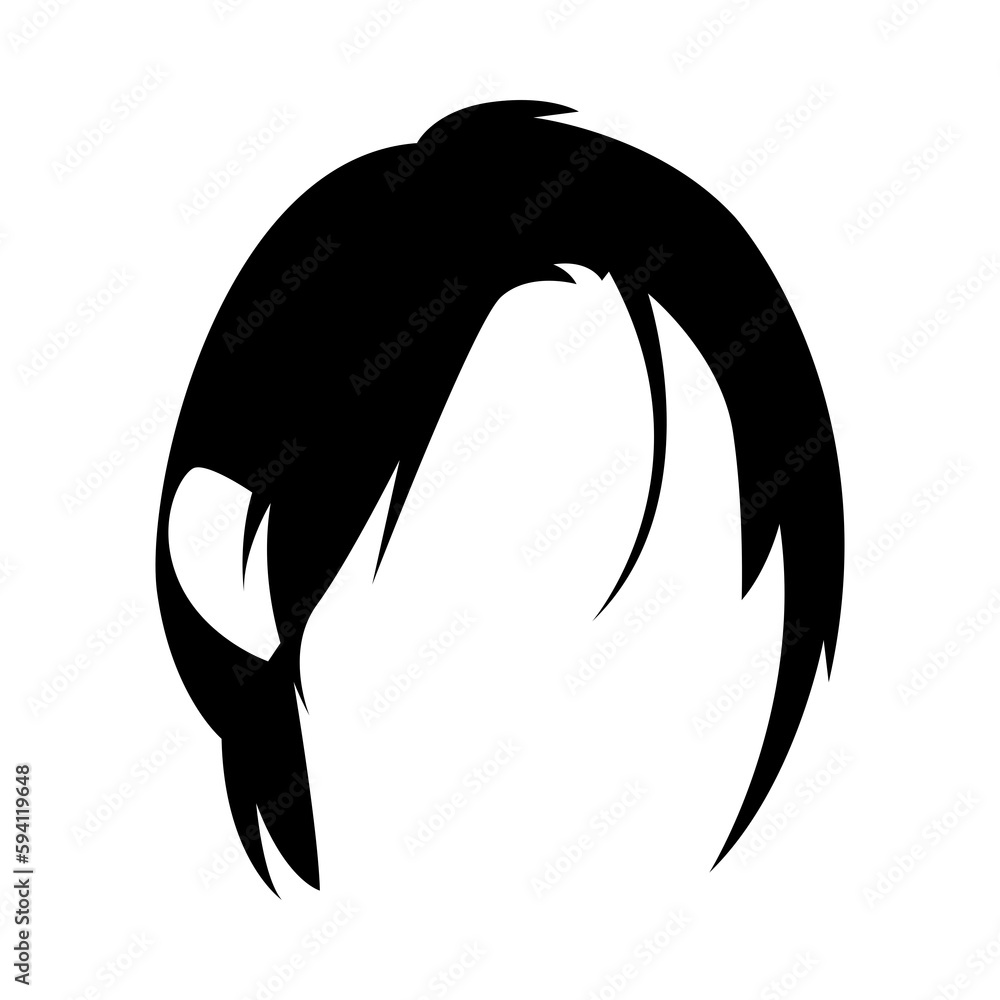 silhouette of girl short hairstyle. concept of beauty, salon, woman, fashion. isolated on white background. silhouette illustration. silhouette of girl short hairstyle. concept of beauty, salon, woman, fashion. isolated on white background. silhouette illustration.