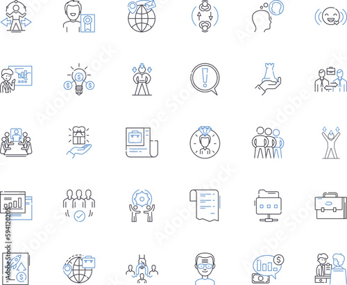 Firm augmentation line icons collection. Enhancement, Surgery, Implants, Reconstruction, Silicon, Transformation, Sculpting vector and linear illustration. Reshaping,Prostheses,Lift outline signs set