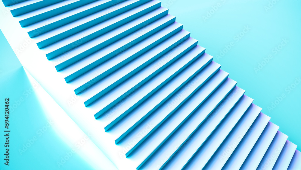 青白い階段の3Dイラストレーション 青白い階段の3Dイラストレーション