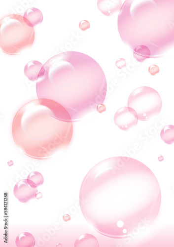 ピンク系の透過水滴ベクター素材