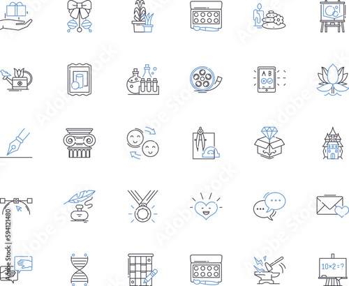 Diversion line icons collection. Distraction, Amusement, Entertainment, Fun, Recreation, Leisure, Intermission vector and linear illustration. Break,Relief,Escape outline signs set