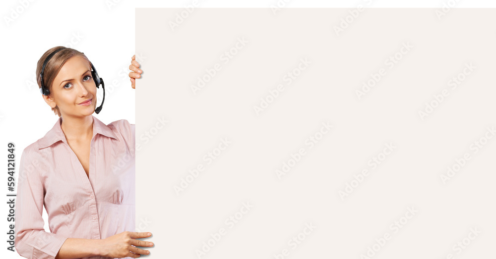 Close-up of a young woman holding signboard Close-up of a young woman holding signboard