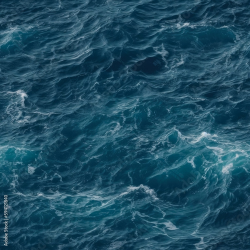 The Blue Ocean Water Seamless texture captures the peaceful and refreshing essence of the sea with its shimmering waves and tranquil blue color, creating a serene and calming atmosphere. © overlays-textures