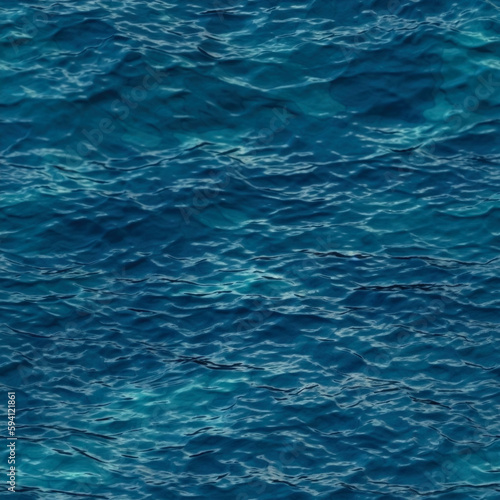 The Blue Ocean Water Seamless texture captures the peaceful and refreshing essence of the sea with its shimmering waves and tranquil blue color, creating a serene and calming atmosphere. © overlays-textures