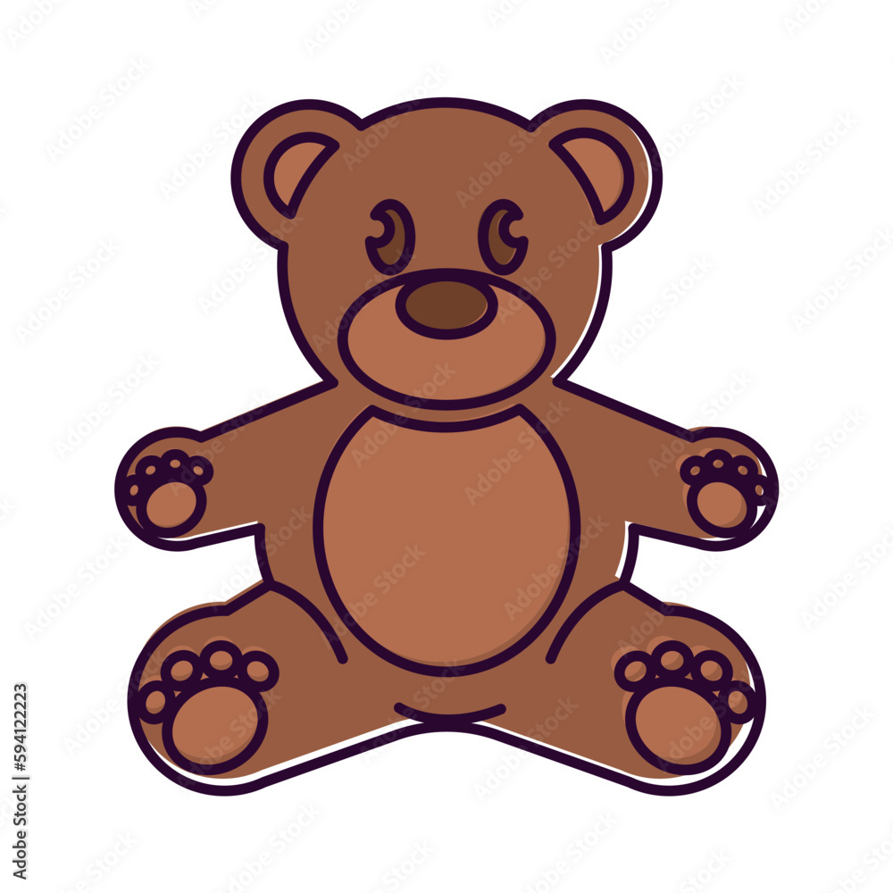 Obraz premium Isolated colored teddy bear toy icon Vector