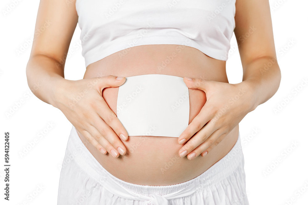 Young pregnant woman isolated on white background Young pregnant woman isolated on white background