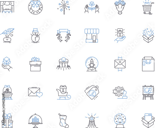 Prizes line icons collection. Rewards, Gifts, Bonuses, Awards, Trophies, Accolades, Medals vector and linear illustration. Incentives,Recognition,Plaques outline signs set