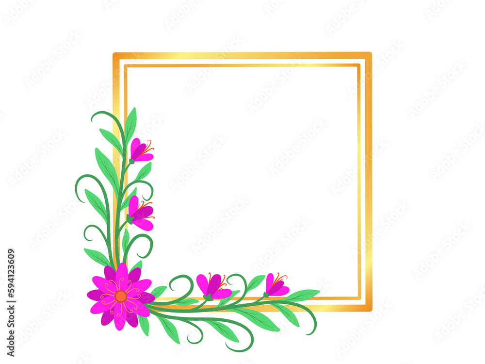 Floral Background with Frame Illustration
