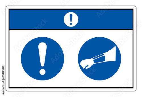 Notice Wear Arm Protection Symbol Sign ,Vector Illustration, Isolate On White Background Label. EPS10