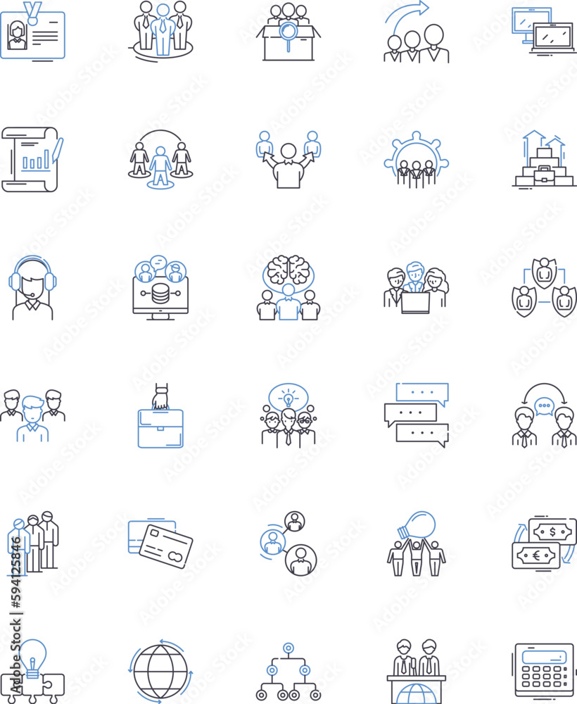 Peer-to-Peer line icons collection. Decentralized, Sharing, Nerk, Collaboration, Trustless, Blockchain, Cryptography vector and linear illustration. Community,Transparency,Distributed outline signs