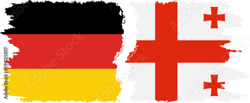 Georgia and Germany grunge flags connection vector
