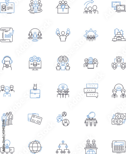 Peer-to-Peer line icons collection. Decentralized  Sharing  Nerk  Collaboration  Trustless  Blockchain  Cryptography vector and linear illustration. Community Transparency Distributed outline signs