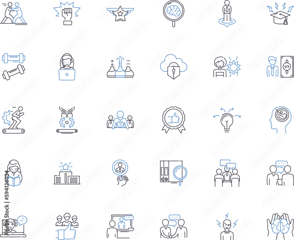 Knowledge industry line icons collection. Education, Learning, Training, Expertise, Cognition, Awareness, Insight vector and linear illustration. Intelligence,Wisdom,Scholarship outline signs set