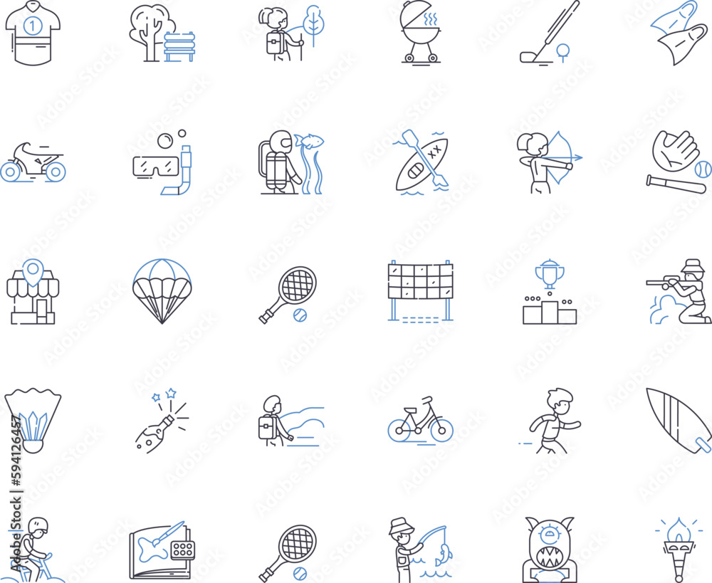 Amusements line icons collection. Carnival, Rollercoaster, Arcade ...