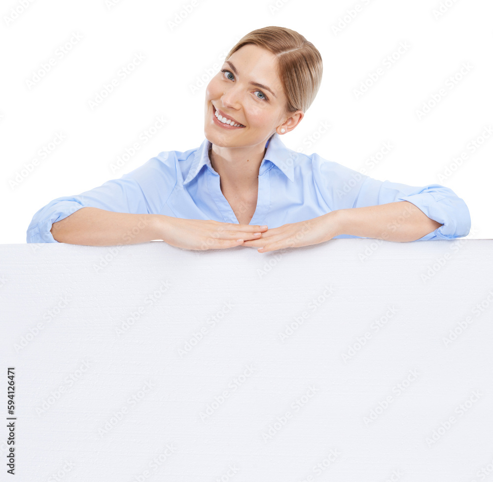 Presentation, billboard and business woman is happy in portrait, product placement isolated on transparent, png background. Blank signage, marketing with promo poster mockup and female with smile Presentation, billboard and business woman is happy in portrait, product placement isolated on transparent, png background. Blank signage, marketing with promo poster mockup and female with smile