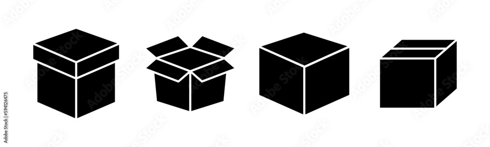 Box icon vector illustration. box sign and symbol, parcel, package Box icon vector illustration. box sign and symbol, parcel, package
