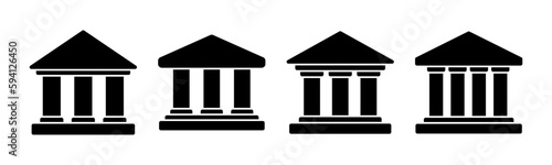 Bank icon vector illustration. Bank sign and symbol, museum, university