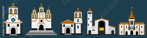Spanish and Latin American Churches / Ai Illustrator / 2d Vector Models