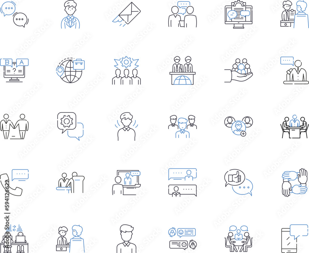 Patrons line icons collection. Customers, Clients, Visitors, Members, Guests, Consumers, Buyers vector and linear illustration. Users,Subscribers,Followers outline signs set