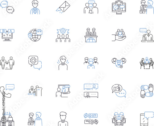 Patrons line icons collection. Customers, Clients, Visitors, Members, Guests, Consumers, Buyers vector and linear illustration. Users,Subscribers,Followers outline signs set