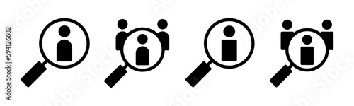 Hiring icon vector illustration. Search job vacancy sign and symbol. Human resources concept. Recruitment