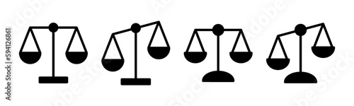 Scales icon vector illustration. Law scale icon. Justice sign and symbol