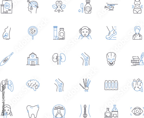 Fitness regimen line icons collection. Strength, Endurance, Cardio, Flexibility, Agility, Balance, Stamina vector and linear illustration. Power,Fit,Td outline signs set