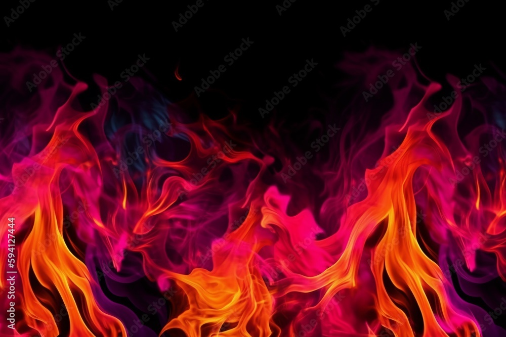 Burning flame background material abstract hand - drawn neon color pink. AI generative Burning flame background material abstract hand - drawn neon color pink. AI generative