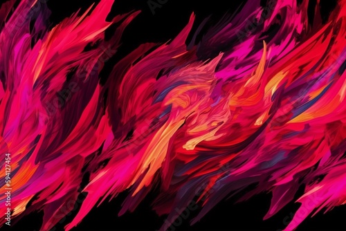 Burning flame background material abstract hand - drawn neon color pink. AI generative