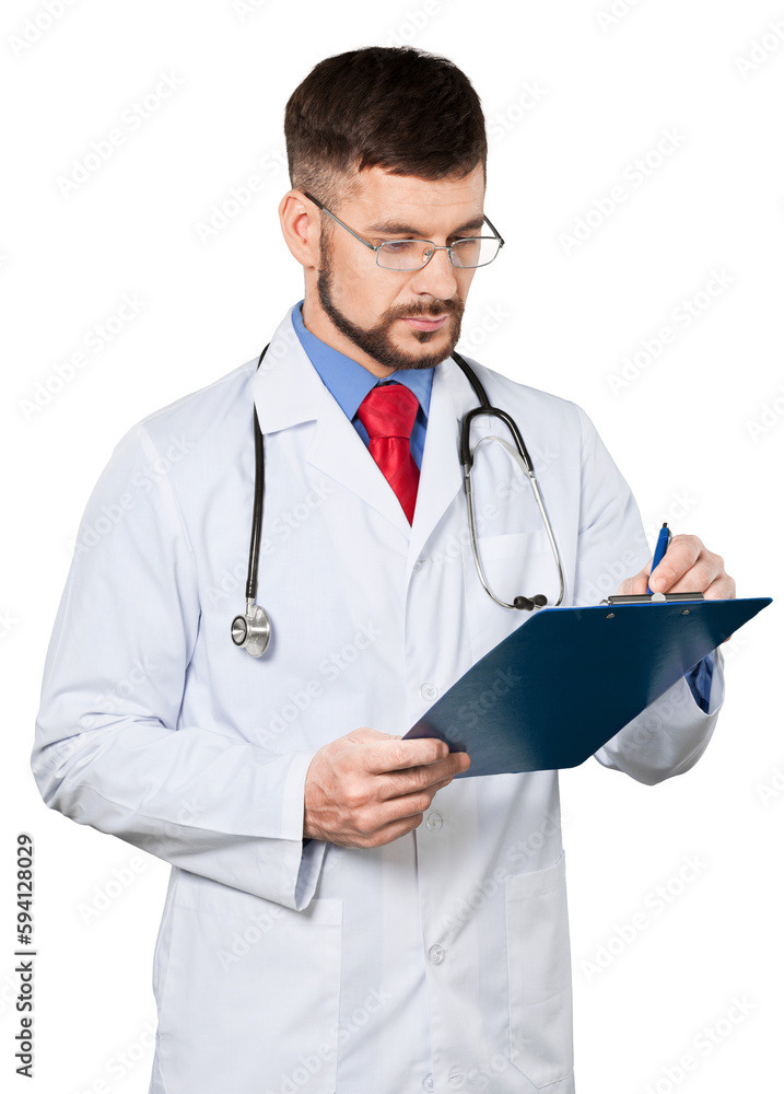 Handsome doctor portrait on white background Handsome doctor portrait on white background