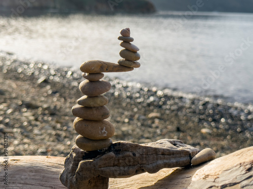 Photography relaxing effect, mysterious power and synergy of zen stones