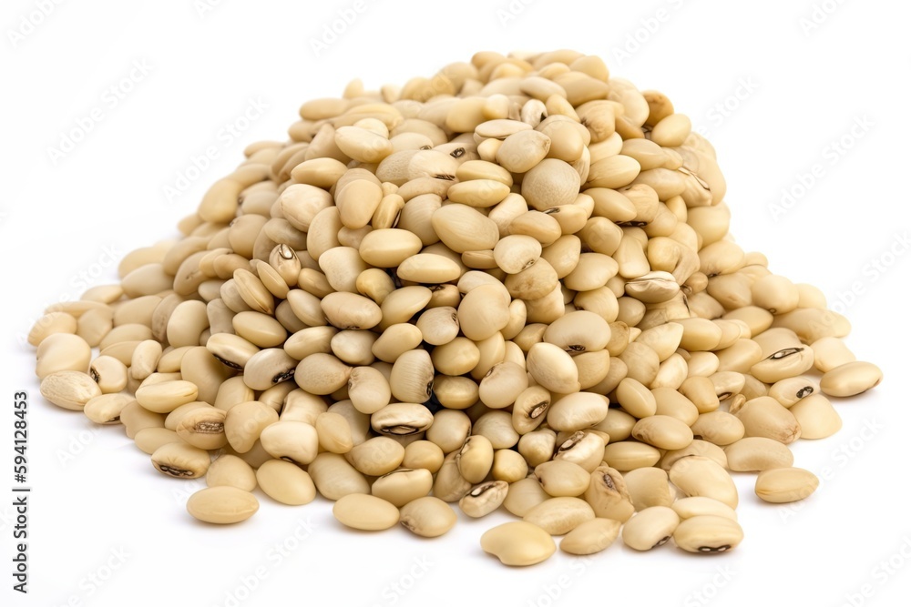 heap of assorted beans isolated on a plain white background. Generative AI heap of assorted beans isolated on a plain white background. Generative AI
