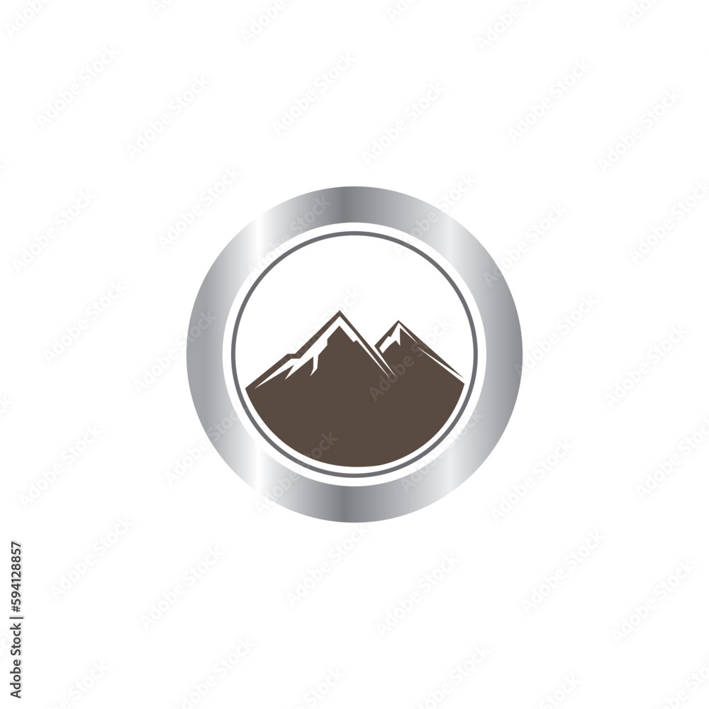 mountain logo circle frame design vector illustration mountain logo circle frame design vector illustration
