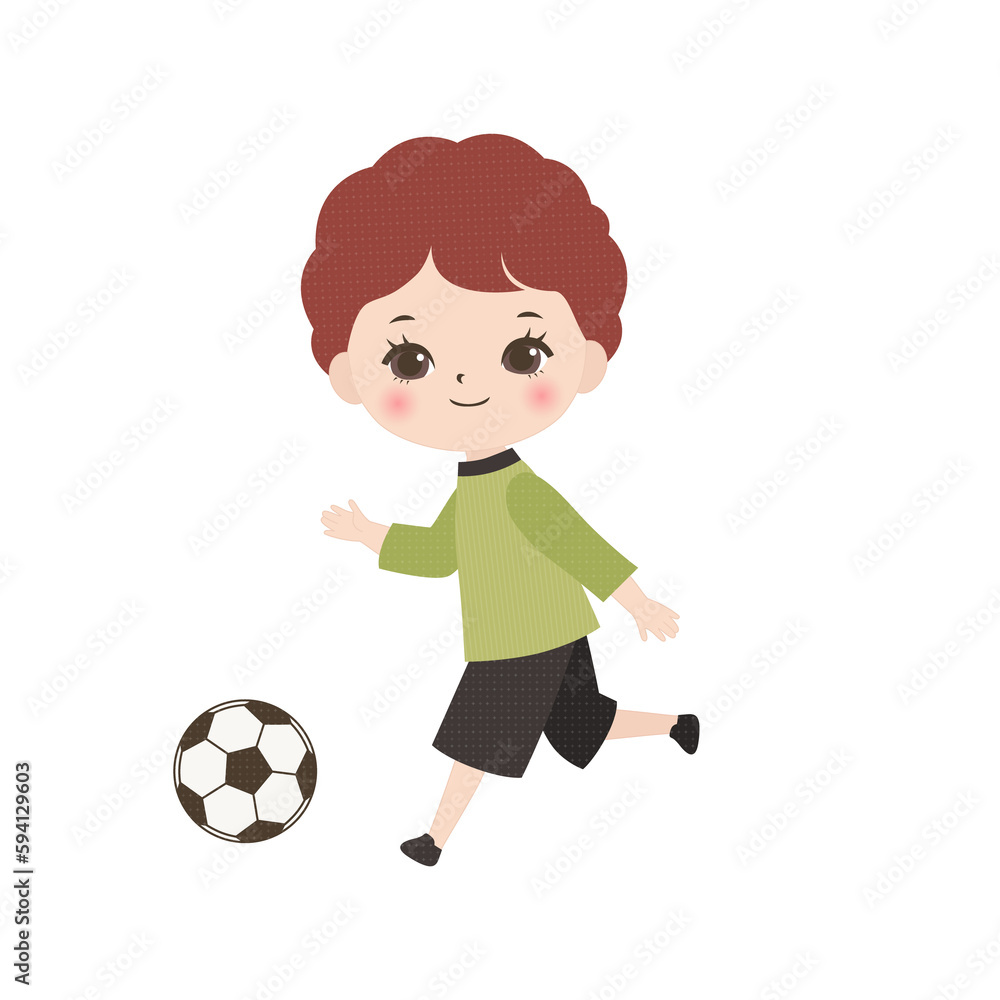 サッカーをする男の子 サッカーをする男の子
