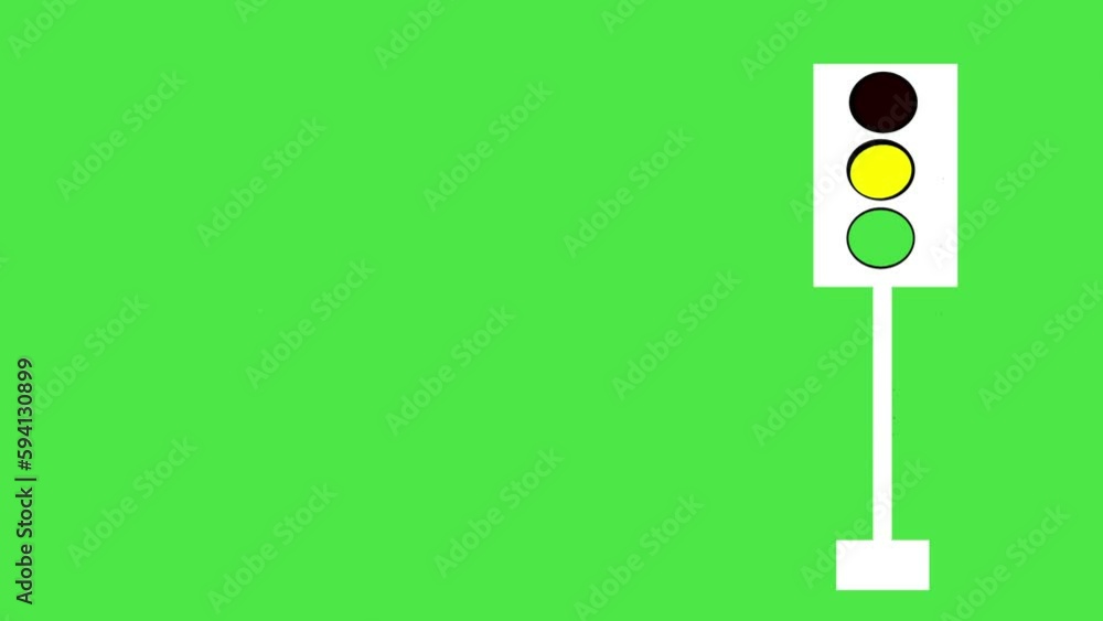 Traffic Light Flashing Red Animated Icon. green screen traffic light. Animated Icons 4k for