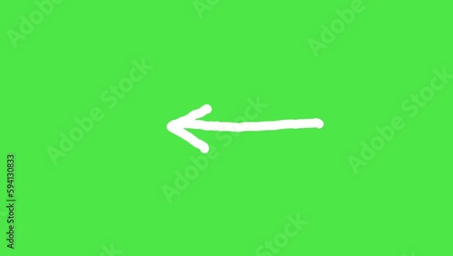 Hand drawn Animated Arrow on Green Screen. Hand Drawn Doodle Arrows, multiple arrow animations on green screen, 4K video