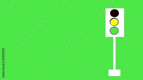 Traffic Light Flashing Red Animated Icon. green screen traffic light. Animated Icons 4k for Enhancing Explainer Projects and Videos, perfect for various video animations
