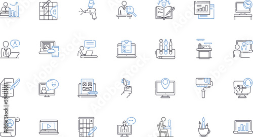 Gathering line icons collection. Assembly, Convergence, Collection, Cluster, Congregation, Corral, Flock vector and linear illustration. Gathering,Group,Horde outline signs set
