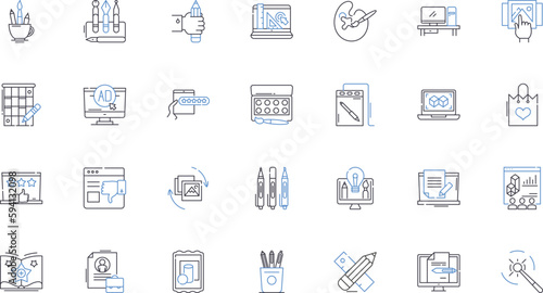 User experience line icons collection. Intuitive, Seamless, Optimal, Engaging, Responsive, Humanized, Satisfying vector and linear illustration. Accessible,Efficient,Enticing outline signs set