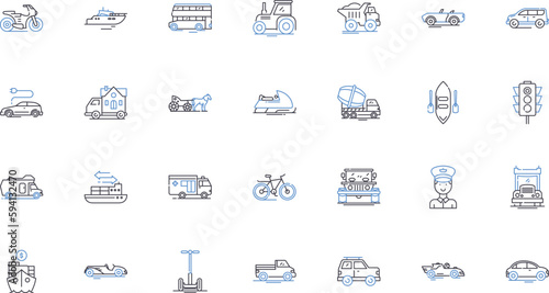 Shipment line icons collection. Delivery, Transit, Dispatch, Cargo, Transport, Freight, Logistics vector and linear illustration. Export,Import,Package outline signs set