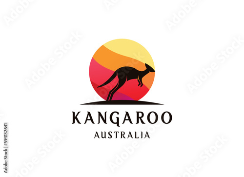 Kangaroo Logo Vector Design. Australian animal kangaroo.