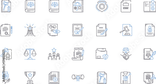 Allowable line icons collection. Permissible, Acceptable, Legitimate, Admissible, Authorized, Allowed, Sanctid vector and linear illustration. Approved,Lawful,Tolerable outline signs set